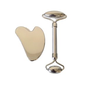 Stainless steel face roller and gua sha